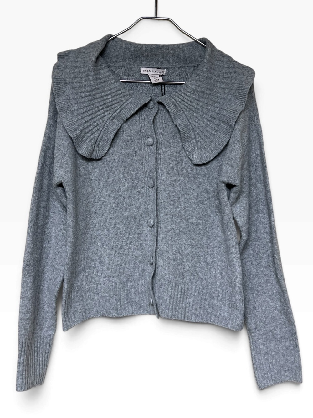 Sincerely Jules NWT gray Peter Pan collar long sleeve cardigan sweater